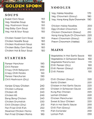 Golden Spoon menu 1