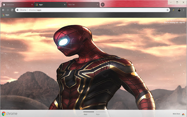 Spiderman Iron Spider Suit - Far From Home chrome extension