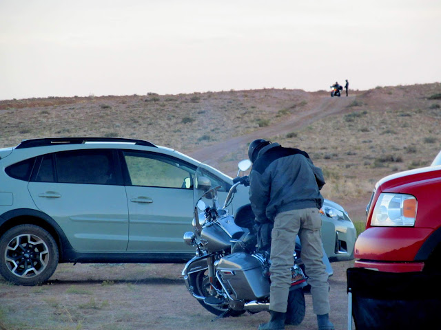 Some bikers that ran out of gas