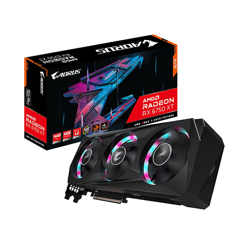 Card màn hình GIGABYTE AORUS Radeon RX 6750 XT ELITE 12G 12GB GDDR6 (R675XTAORUS E-12GD)