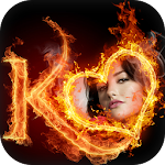 Cover Image of Descargar Marco de fotos de texto de fuego 1.7 APK