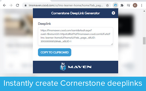 Cornerstone DeepLink Generator