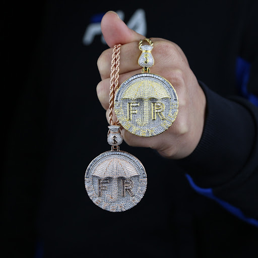 Title 9, Hip Hop Umbrella Letter FR Pendant Mens Neckla...