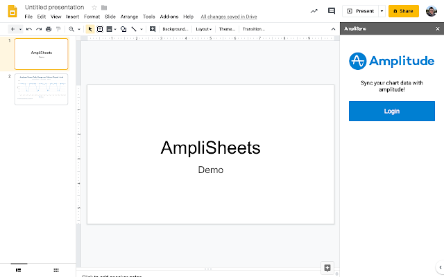 Screenshot of Amplitude Sync to Drive and Sheets