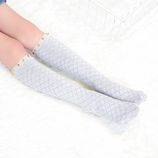Title 2, Girls Combed Cotton Rivet Mesh Socks, providin...