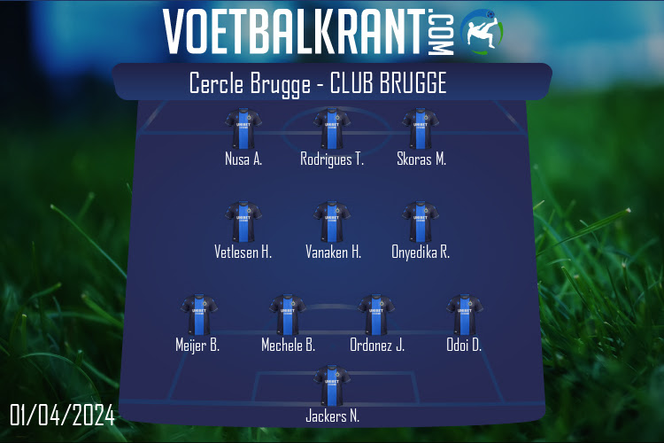 Opstelling Club Brugge | Cercle Brugge - Club Brugge (01/04/2024)