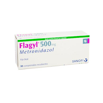 Flagyl Metronidazol 500 mg Sanofi Caja x 30 Comprimidos  