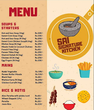 Sai Signature Kitchen menu 1