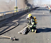 The fire broke out underground on the M1. Firefighters are on scene.