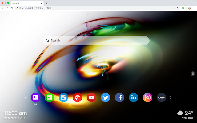 Color New Tab Page HD Colorful Top Theme