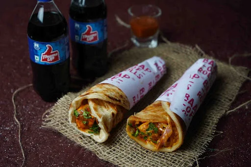 Afghani Chaap Roll With Schezwan Paneer Roll & 2 Cold Drinks (250 Ml)