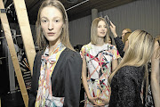 WASH AND WEAR: Models get ready for the Future Fabrics show in Berlin