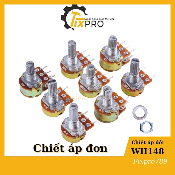 Chiết Áp Đơn Wh148 1K/2K/5K/10K/20K/50K/100K/500K/1M 15Mm Chất Lượng Tốt