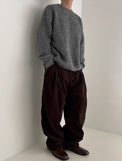 Title 12, Round Neck Sweater, all-match drop-shoulder sle...