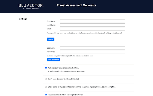 BluVector Threat Assessment Generator