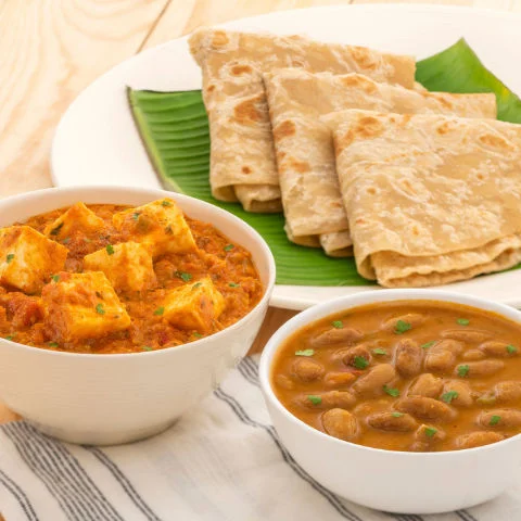 Paneer Masala, Rajma & Parathas