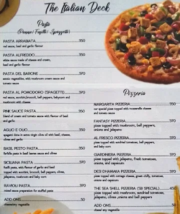 Sky Beach menu 