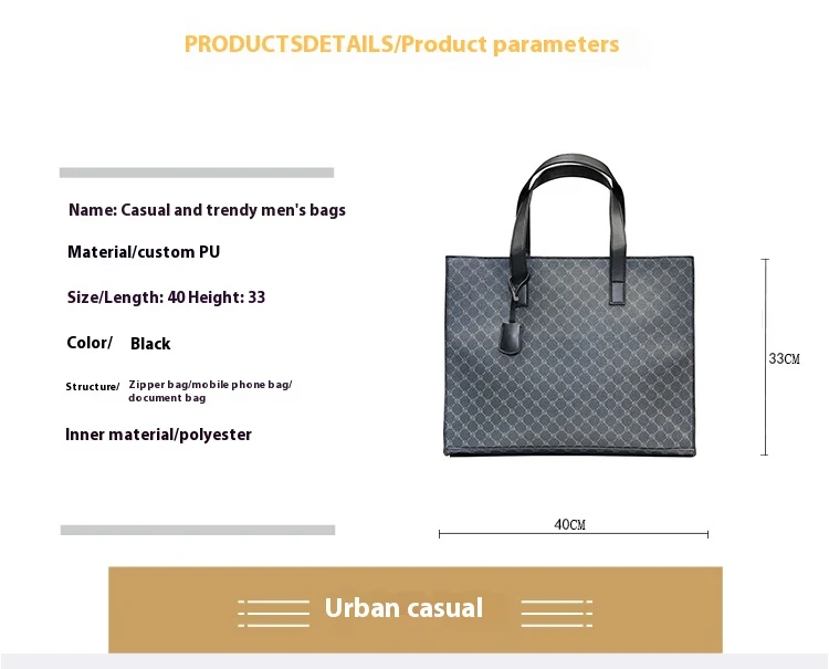 Muška torba na rame Plaid Tote Svakodnevna casual aktovka Crossbody