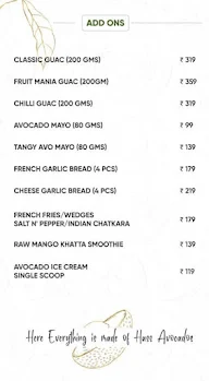 Avoke The Avacado Cafe menu 4