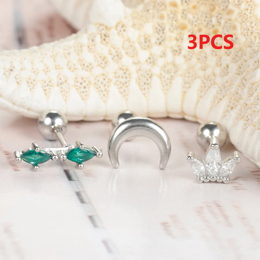Title 8, Juego de aretes de tres piezas con diseño de co...