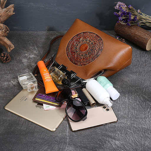 Title 3, Womens Handbag Vintage Totem Embossed Lock A s...
