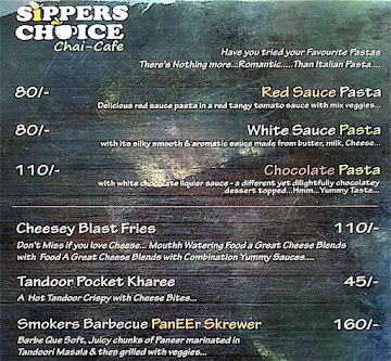 Sipper's Choice Cafe menu 