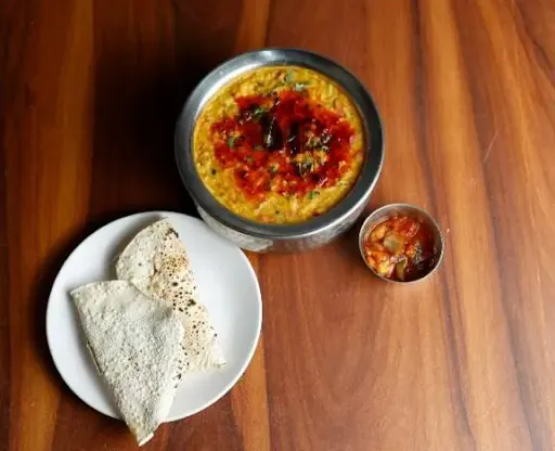 Tadka Dal Khichdi With Pickle And Papad