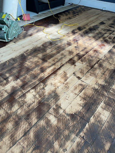 Painted floorboards