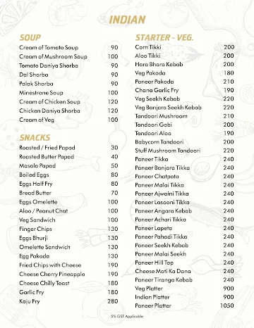 Kwality Restaurant menu 