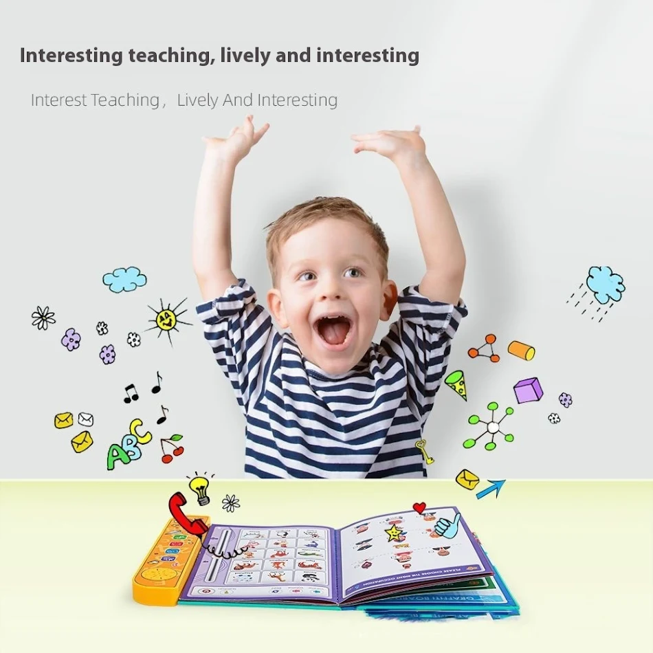 Machine de Lecture Éducative Anglais Jouet de Connaissance pour Enfants Développement de la Pensée Apprendre l'Anglais en Jouant Ludique et Instructif