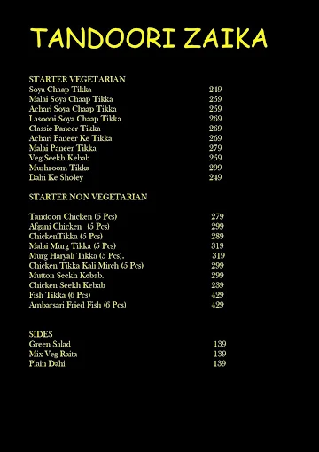 Urban foods menu 