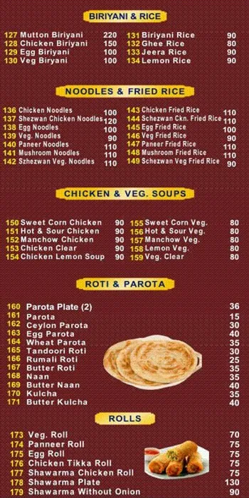 Alfhams N Kabab menu 