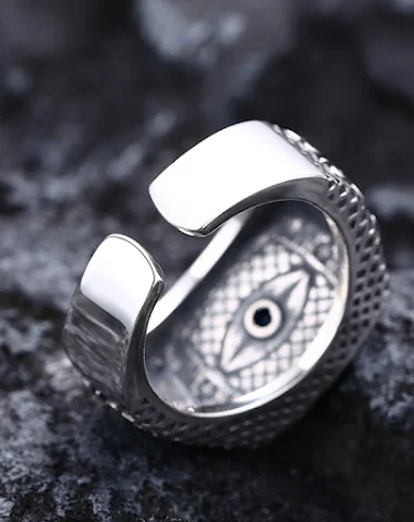 Men's 925 Sterling Silver Eye Ring - 1