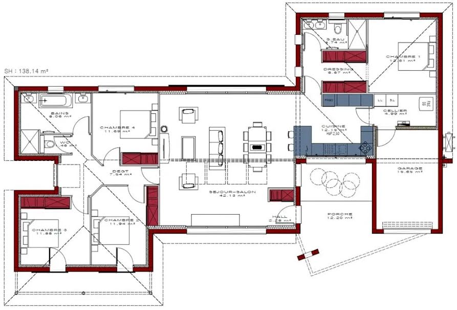 Vente maison neuve 5 pièces 137 m² à Saint-Vincent-de-Tyrosse (40230), 445 000 €