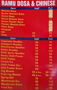 Ramu Dosa Wala menu 2