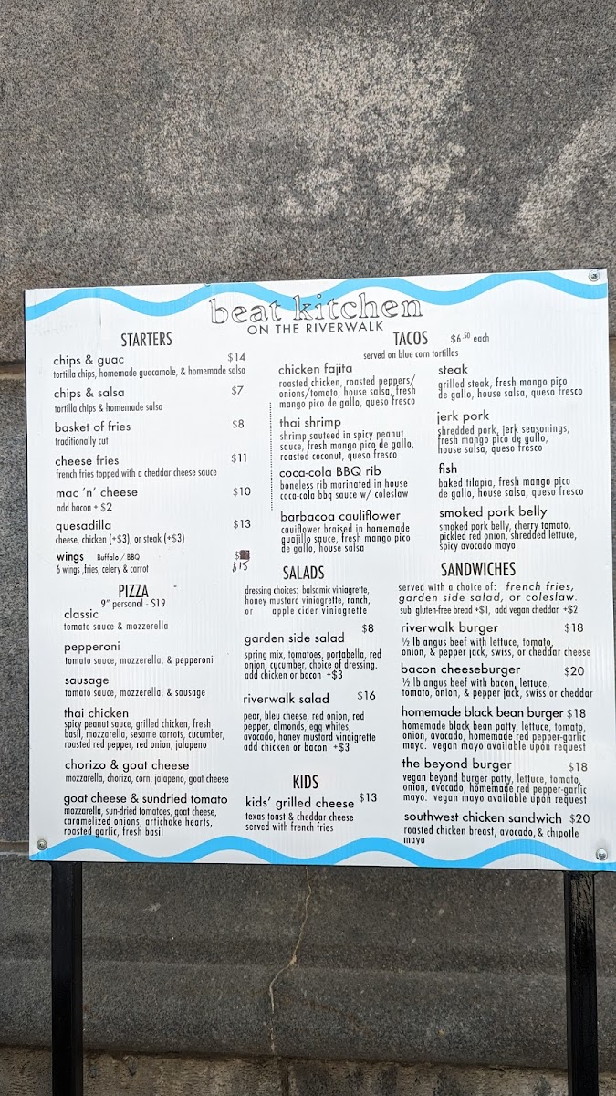 Beat Kitchen gluten-free menu