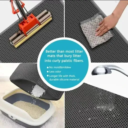 Waterproof Pet Cat Litter Mat Double Layer Pet Litter Box Mat Non-slip Sand Cat Pad Washable Bed Mat Clean Pad Products