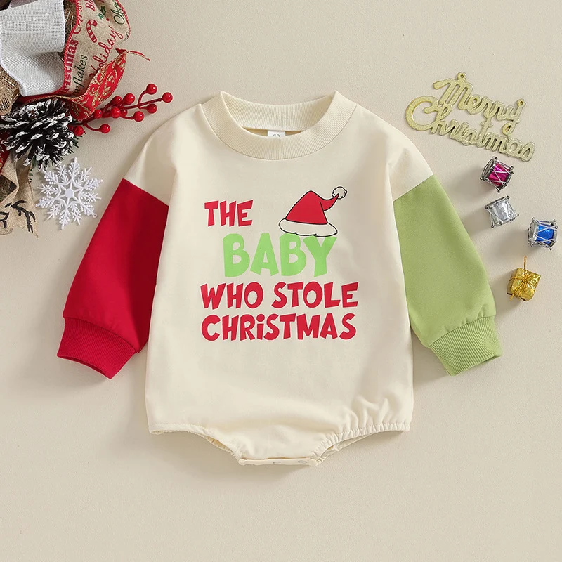 Vêtements de Noël pour bébé Barboteuse ample pour bébé Enveloppement des fesses de bébé Combinaison idéale pour ramper et bouger librement