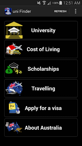Screenshot Universities in Australia