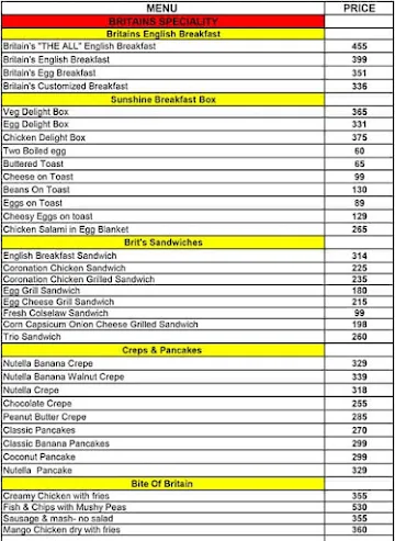 Food Vibes menu 