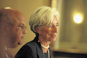 Finance Minister Pravin Gordhan and Christine Lagarde, managing director of the International Monetary Fund, at the Sheraton Hotel in Pretoria after a breakfast meeting for Business Times Picture: KEVIN SUTHERLAND