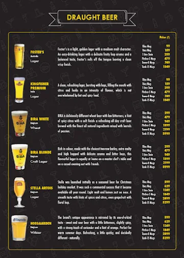 The Beer Cafe menu 