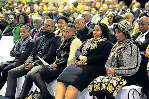 Family members of the late Reverend Dr Makhenkesi Stofile, with his widow Nambitha, far right. Picture: SINO MAJANGAZA