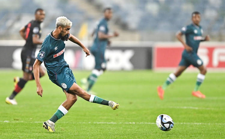 Abbubaker Mobara of AmaZulu FC during the DStv Premiership 2023/24 game between AmaZulu and TS Galaxy at Moses Mabhida Stadium in Durban on 30 August 2023.