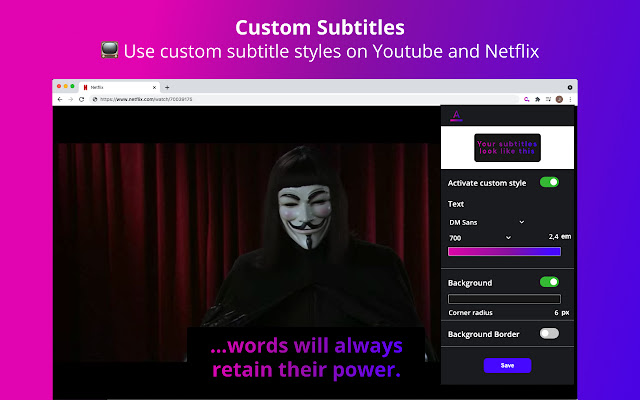 Checksub - Custom Subtitles chrome extension