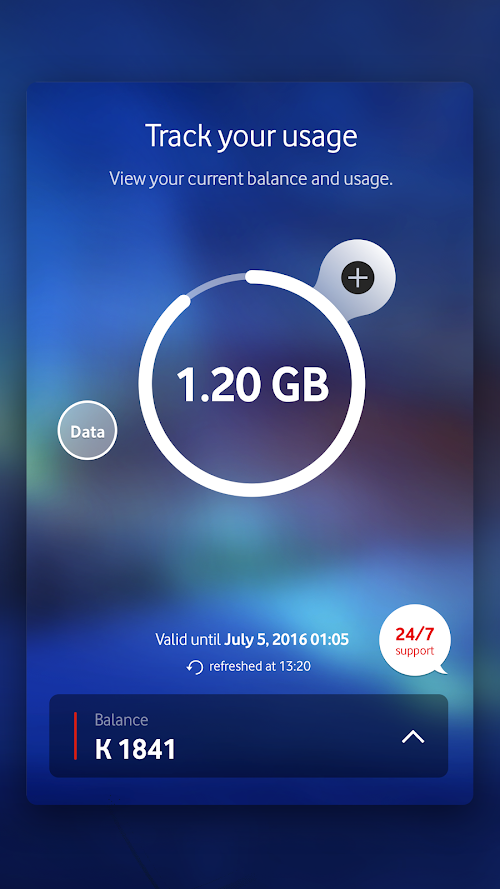 Android application My Vodafone by Vodafone Zambia screenshort