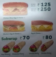 Subway menu 8