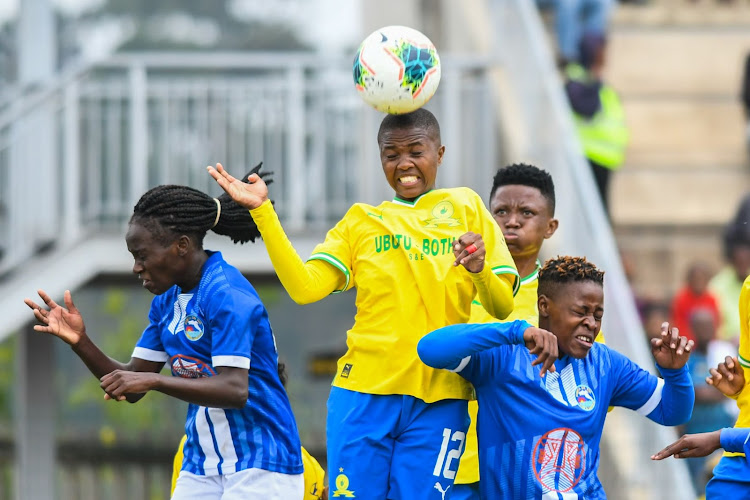 Bambanani Mbane of Mamelodi Sundowns during the Cosafa Women's Champions League match against Costa do Sol at Sugar Ray Xulu Stadium on August 7 2022.