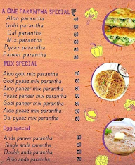 A-One Parathe Wala menu 1