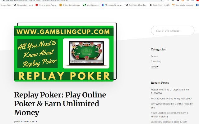 Replay Poker chrome extension